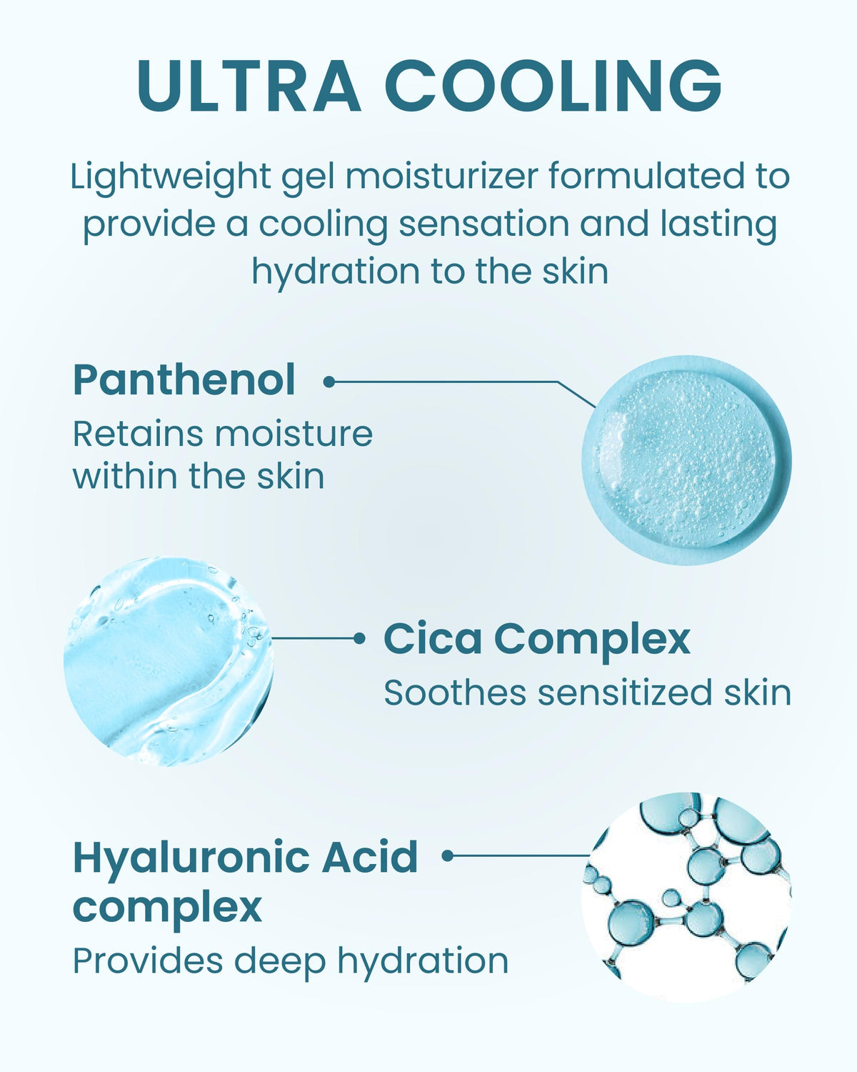 Beyond Cream texture swirl shows lightweight water gel for fast absorption