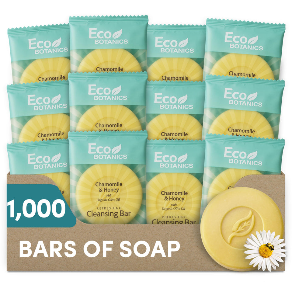 Eco Botanics travel-size hotel body bar bottles for guest room amenities and luxurious scent