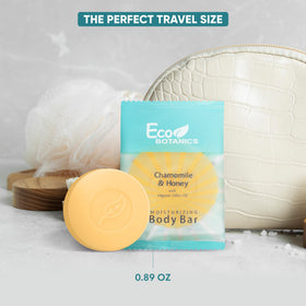 White tea scent on Eco Botanics soap offers fresh hotel fragrance.