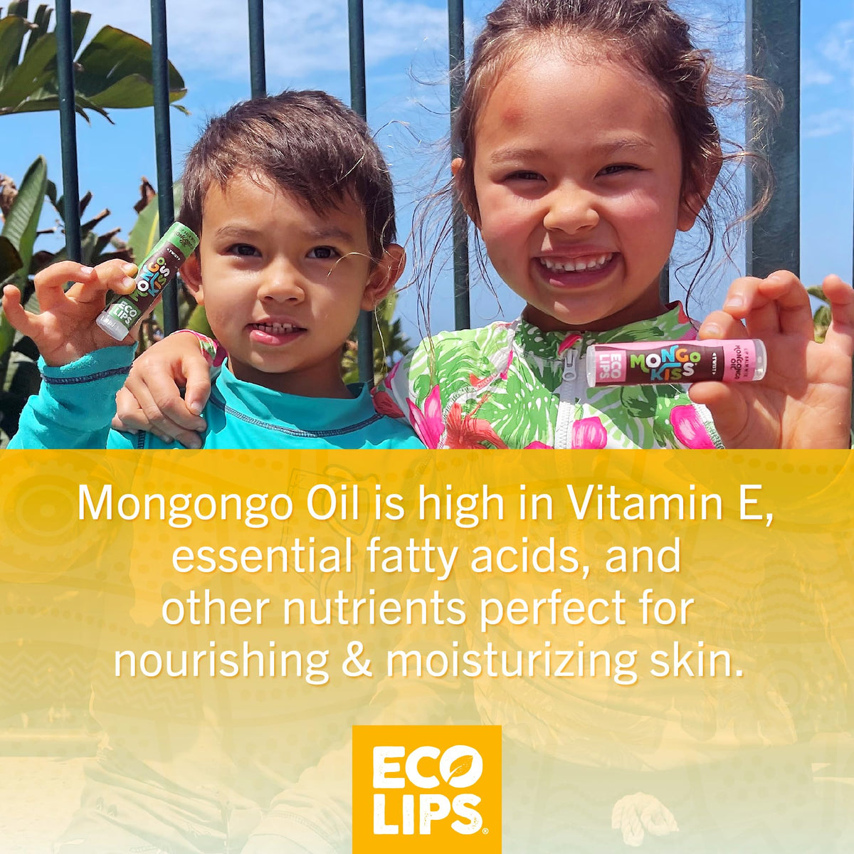 Eco Lips Mongo Kiss Black Cherry flavor provides rich moisture for chapped lips.