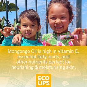 Eco Lips Mongo Kiss Black Cherry flavor provides rich moisture for chapped lips.