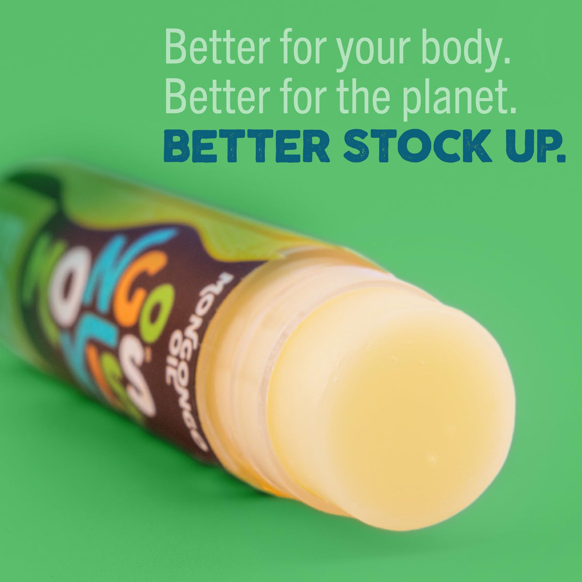 Made in USA badge on Eco Lips Mongo Kiss packaging.