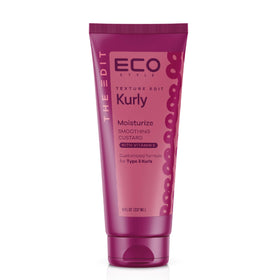 Eco Style Texture Edit Kurly Moisturize Cream application shows smooth curl definition.