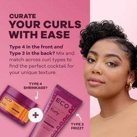 Eco Style Texture Edit Kurly moisturizing cream in routine image suggests easy-to-use daily care.