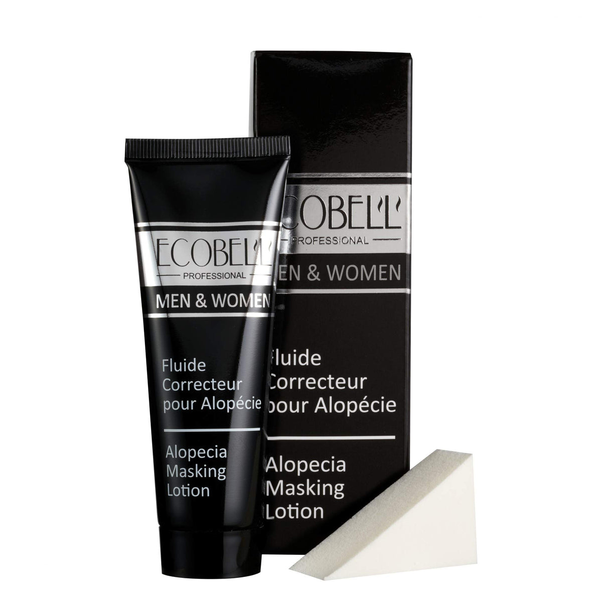 Ecobell Fluid Concealer swatch blends with dark brown tones for a natural look.