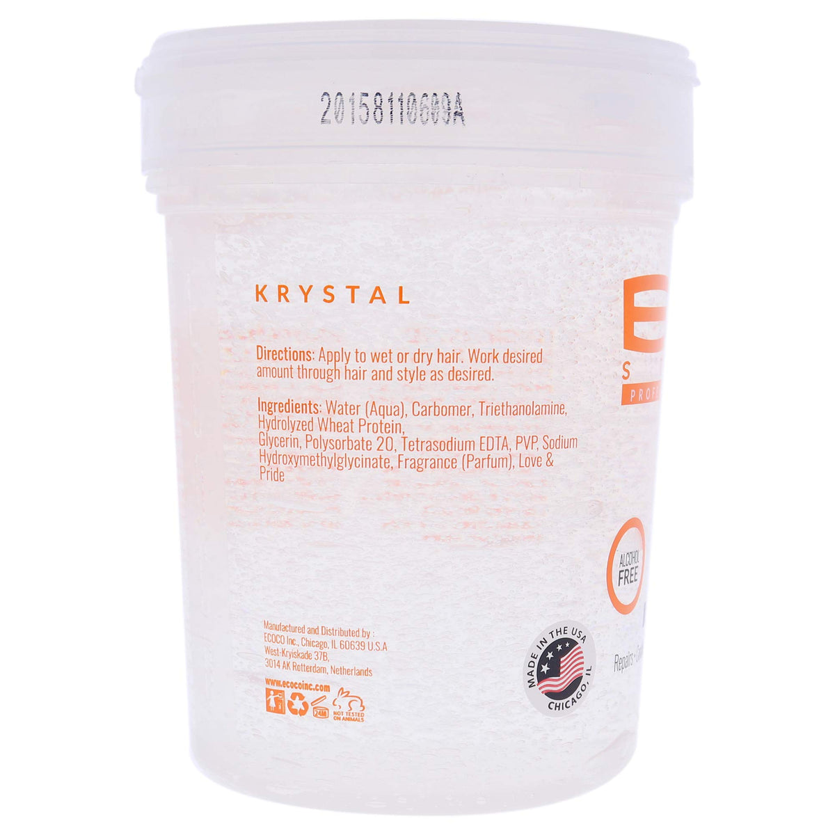 Eco Styling Gel Clear Krystal 32oz hair-styling gloss for defined, flexible looks