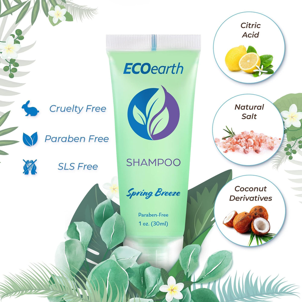 EcoEarth Spring Breeze scent shampoo with spa-like aroma.
