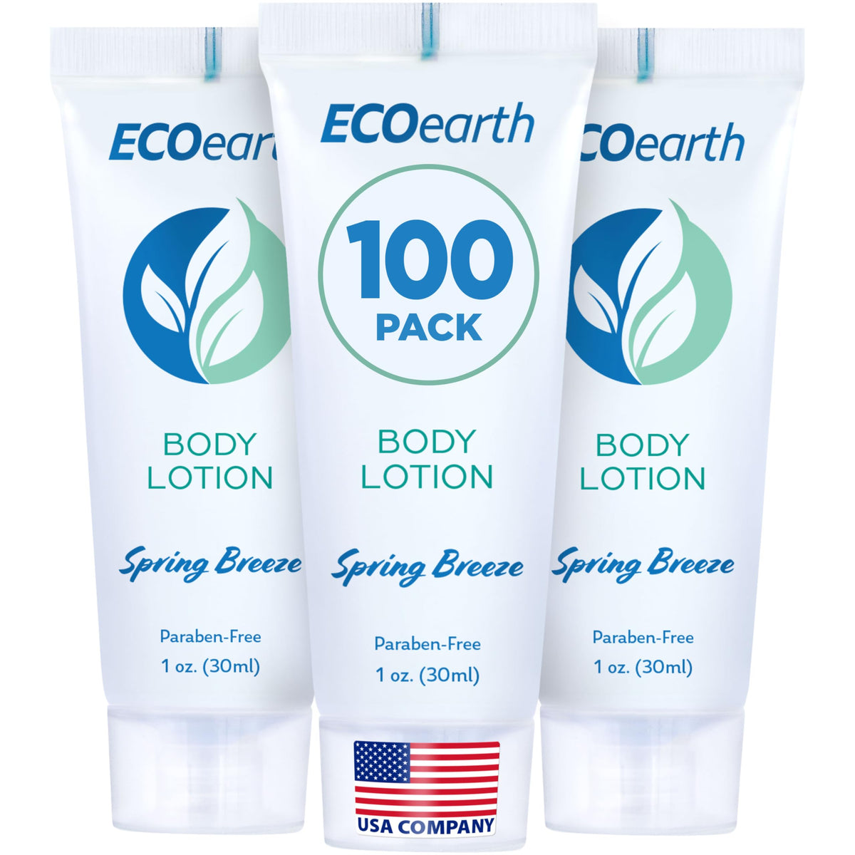 EcoEarth travel size lotion 1oz bottle in hotel bathroom for guest comfort