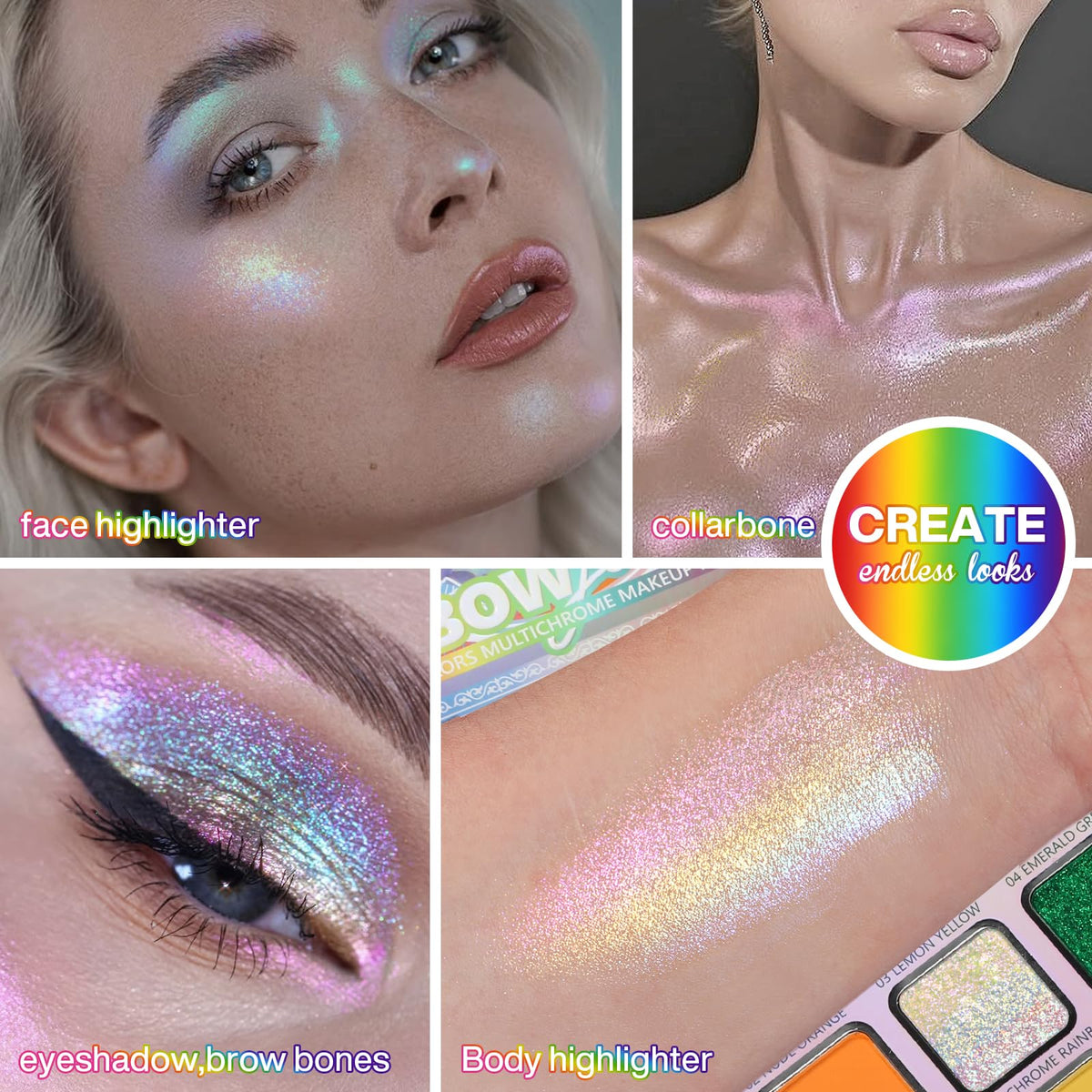 EcoFavor DE'LANCI metallic glitter shades swatches for glam accents