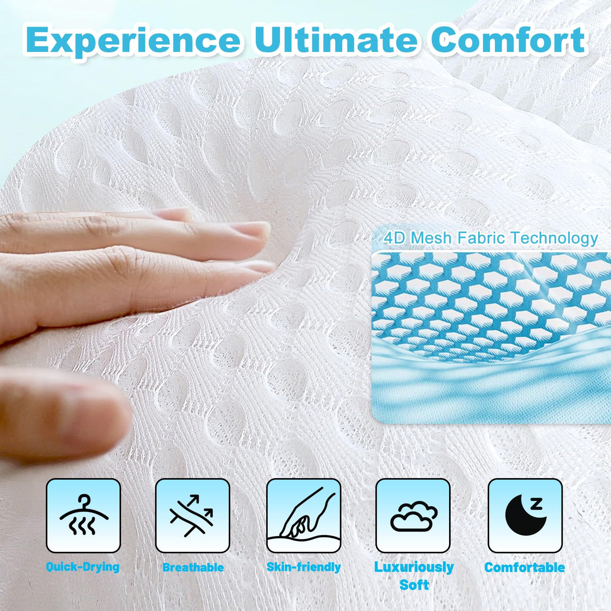 EcoHLL bath pillow plush filling delivers cloud-like bath comfort