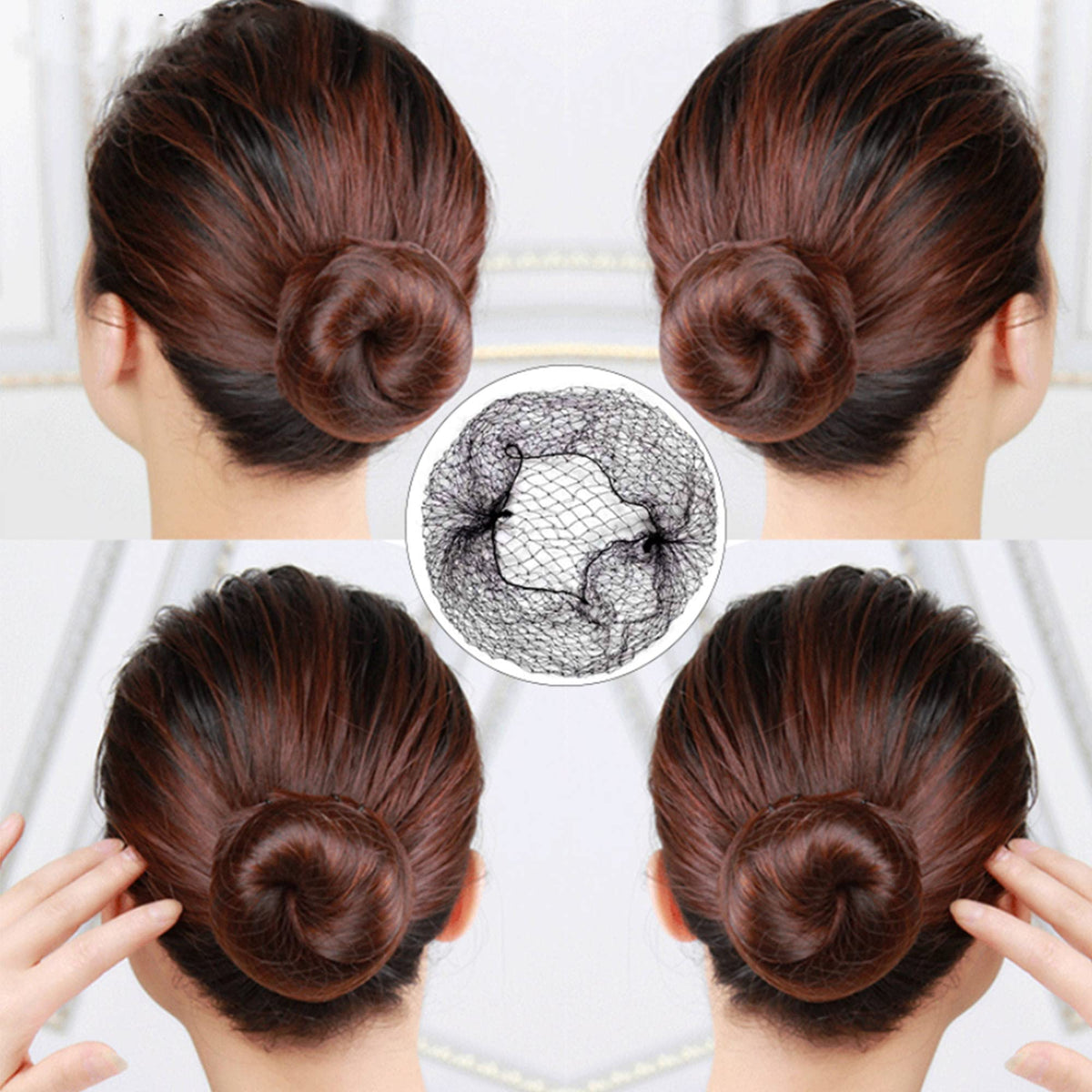 Closeup of Ecojunmi hair net edge showing elastic finish for secure fit.