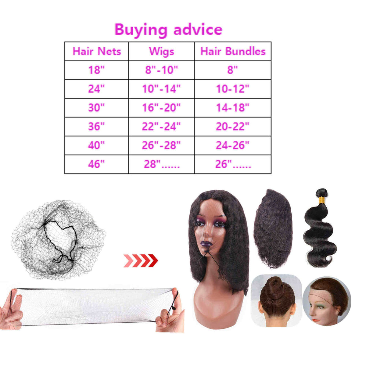 Ecojunmi invisible hair net 36-inch, keeps hair neat during styling.