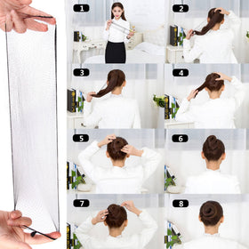 Ecojunmi invisible hair net 46-inch, extra length for long hair protection.