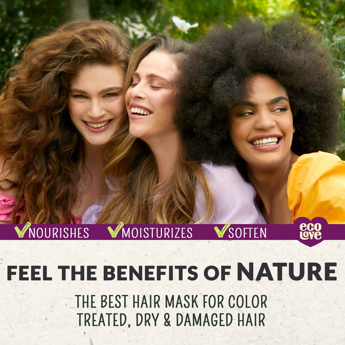 ecoLove hair mask being applied for smoothing and detangling results