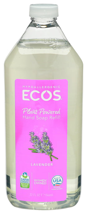 ECOS Lemongrass hypoallergenic soap bottle 32oz, gentle cleansing with vitamin E.