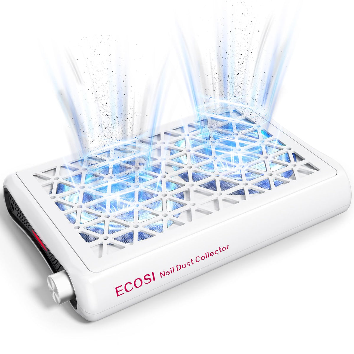 ECOSI nail dust collector front view shows strong suction for a clean workspace.