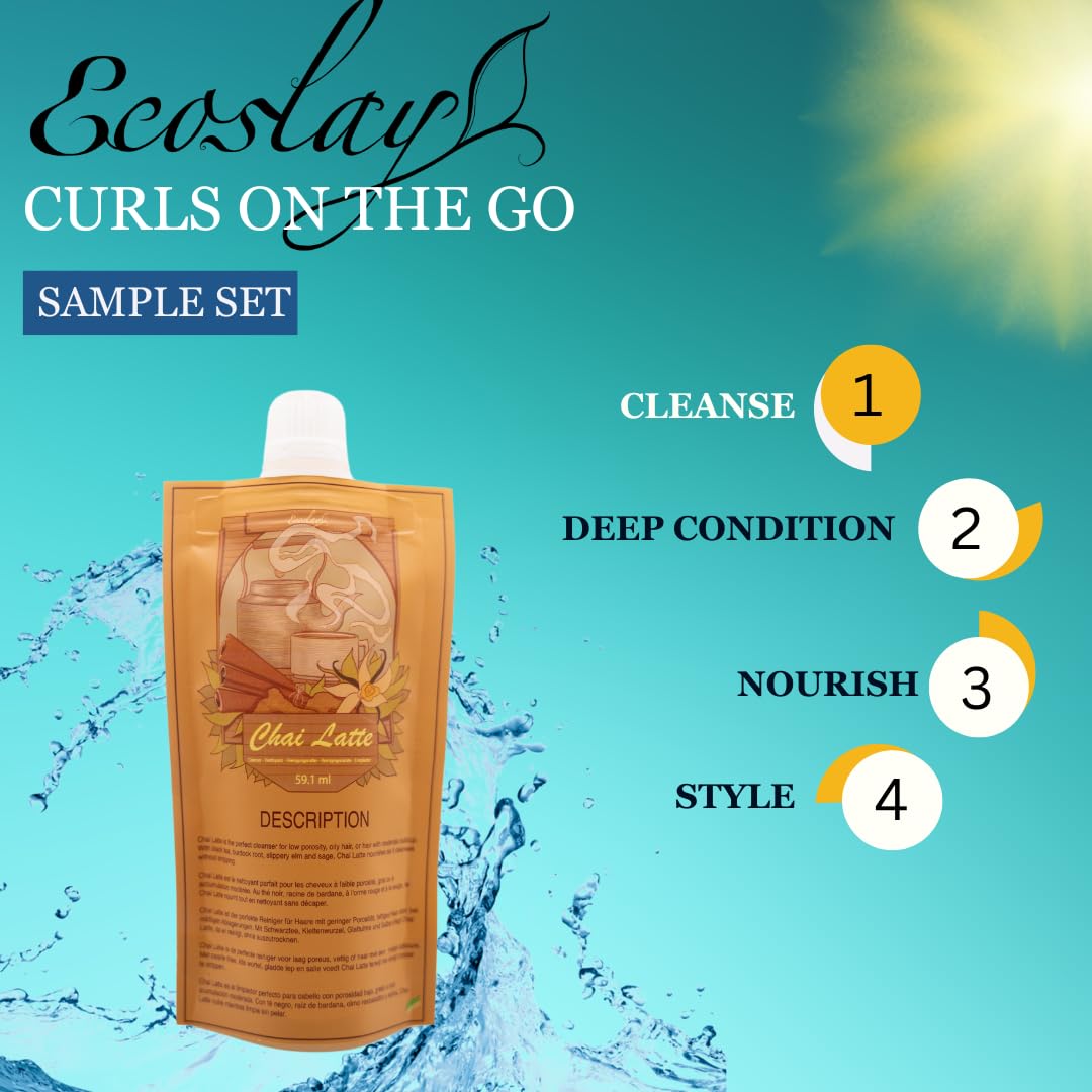Ecoslay Rice Pudding leave-in bottle provides lightweight hydration.