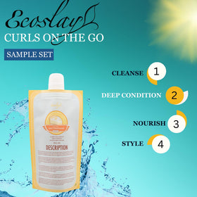 Ecoslay Travel-size collection arranged for convenient on-the-go routine.