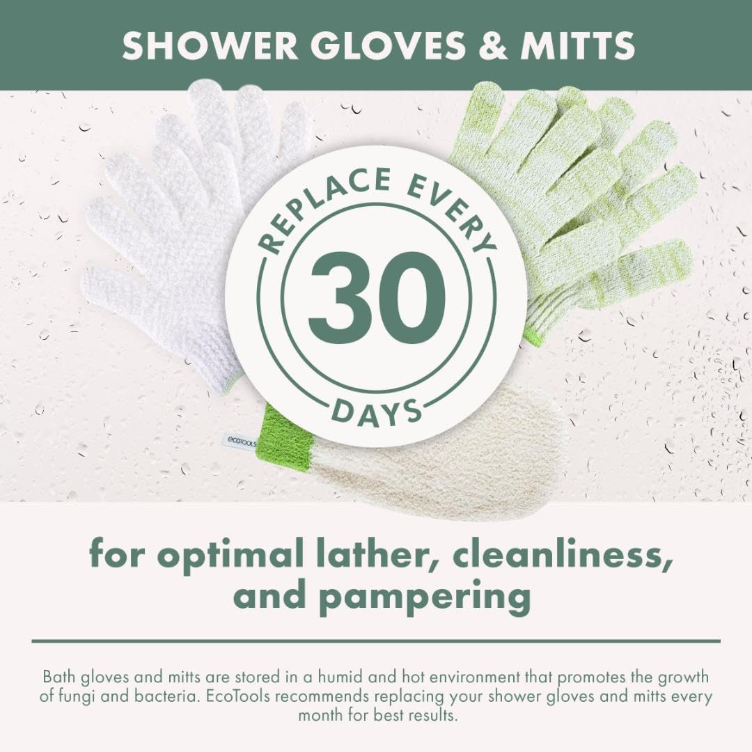 EcoTools body wash-friendly gloves boost cleansing and exfoliation.