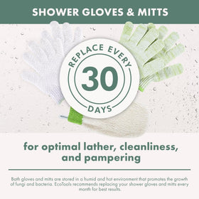 EcoTools body wash-friendly gloves boost cleansing and exfoliation.