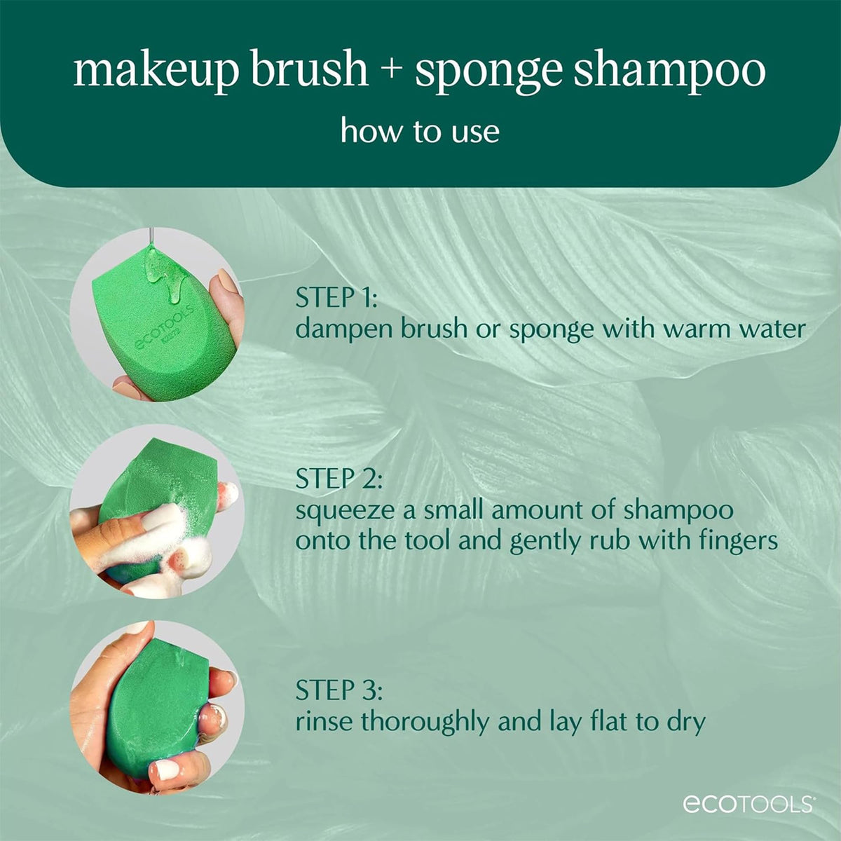 EcoTools brush cleaning action showing bristle-safe care