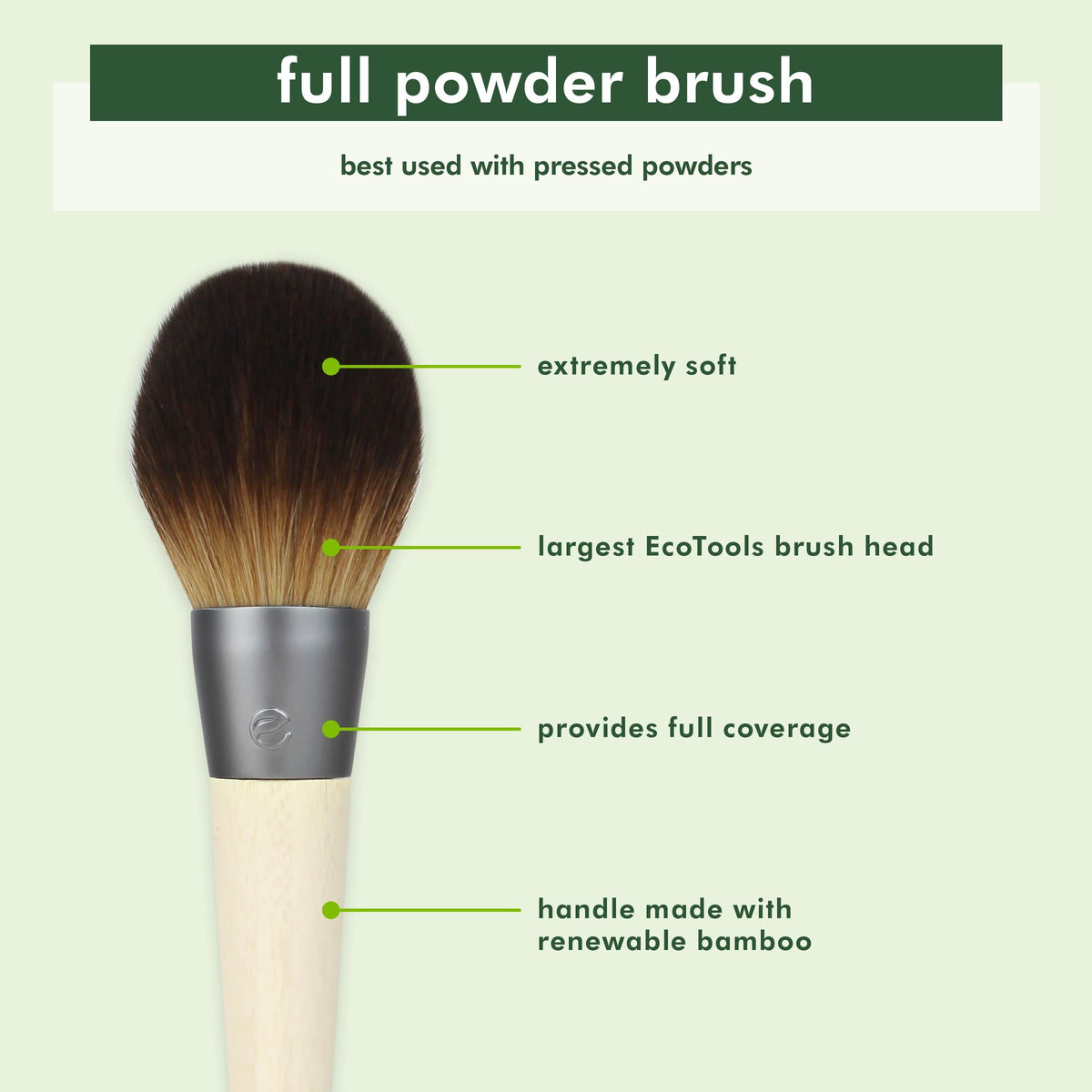 EcoTools Full Powder Brush used with pressed powder for quick setting.