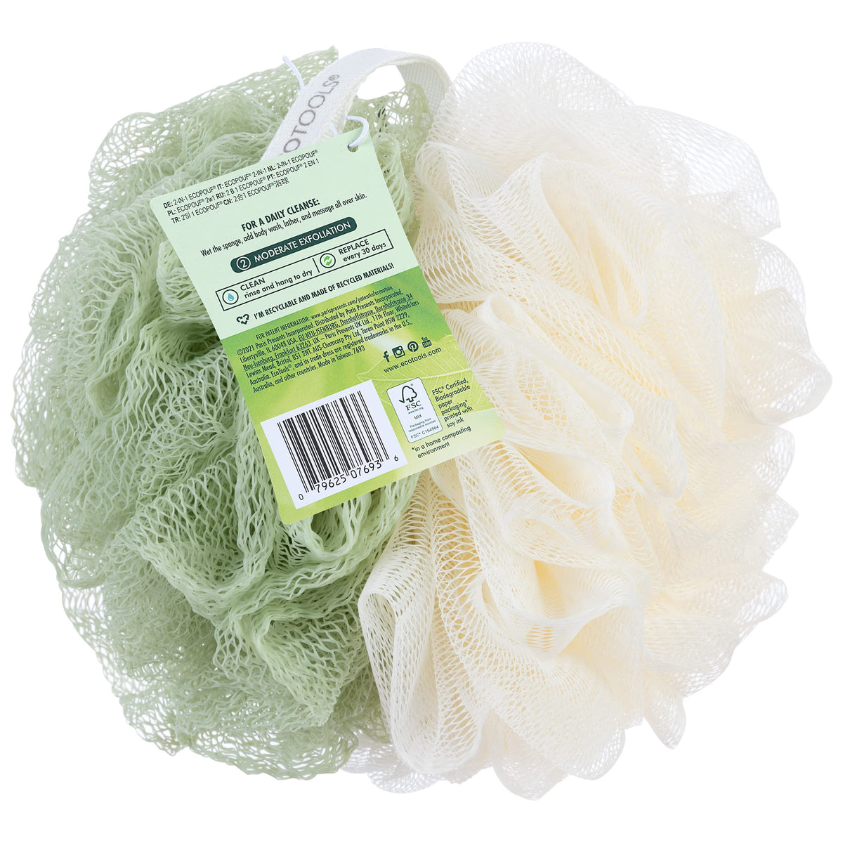 EcoTools Green EcoPouf gentle for all skin types, including sensitive skin