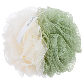 EcoTools Green EcoPouf cream side for gentle cleansing with any body wash