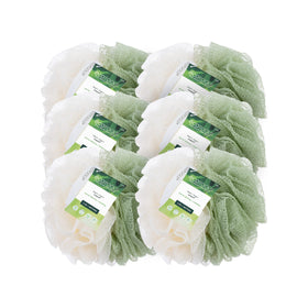 EcoTools Green EcoPouf dual-sided loofah for cleansing and exfoliating with recycled netting