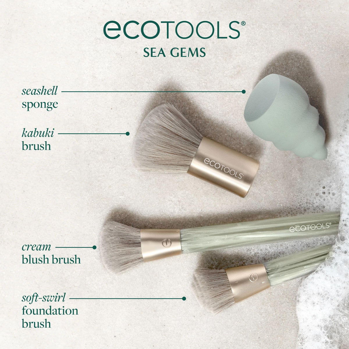 EcoTools Sea Gems Kabuki Brush for quick powder buffing.