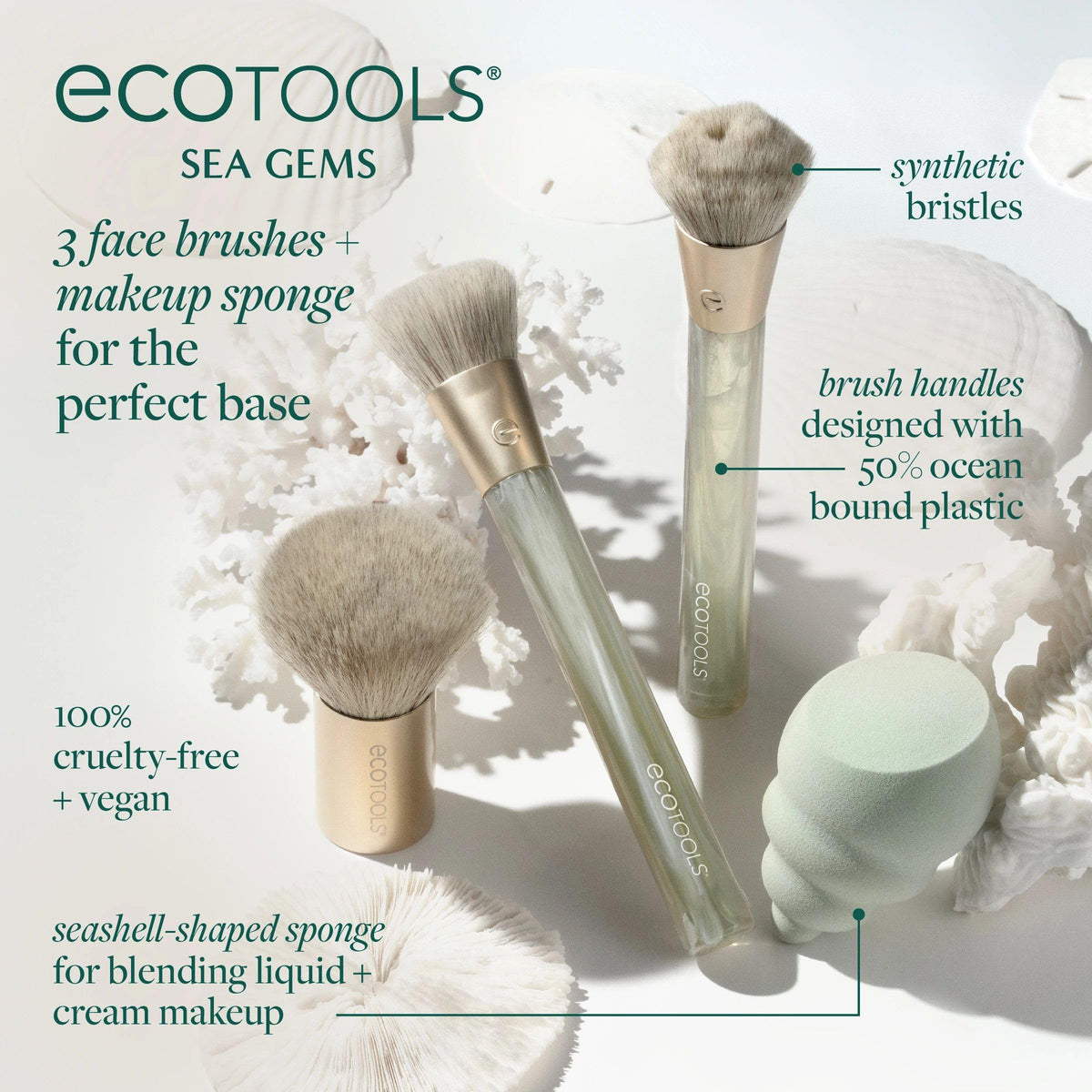 EcoTools Sea Gems Soft Swirl Foundation Brush for even skin tone.