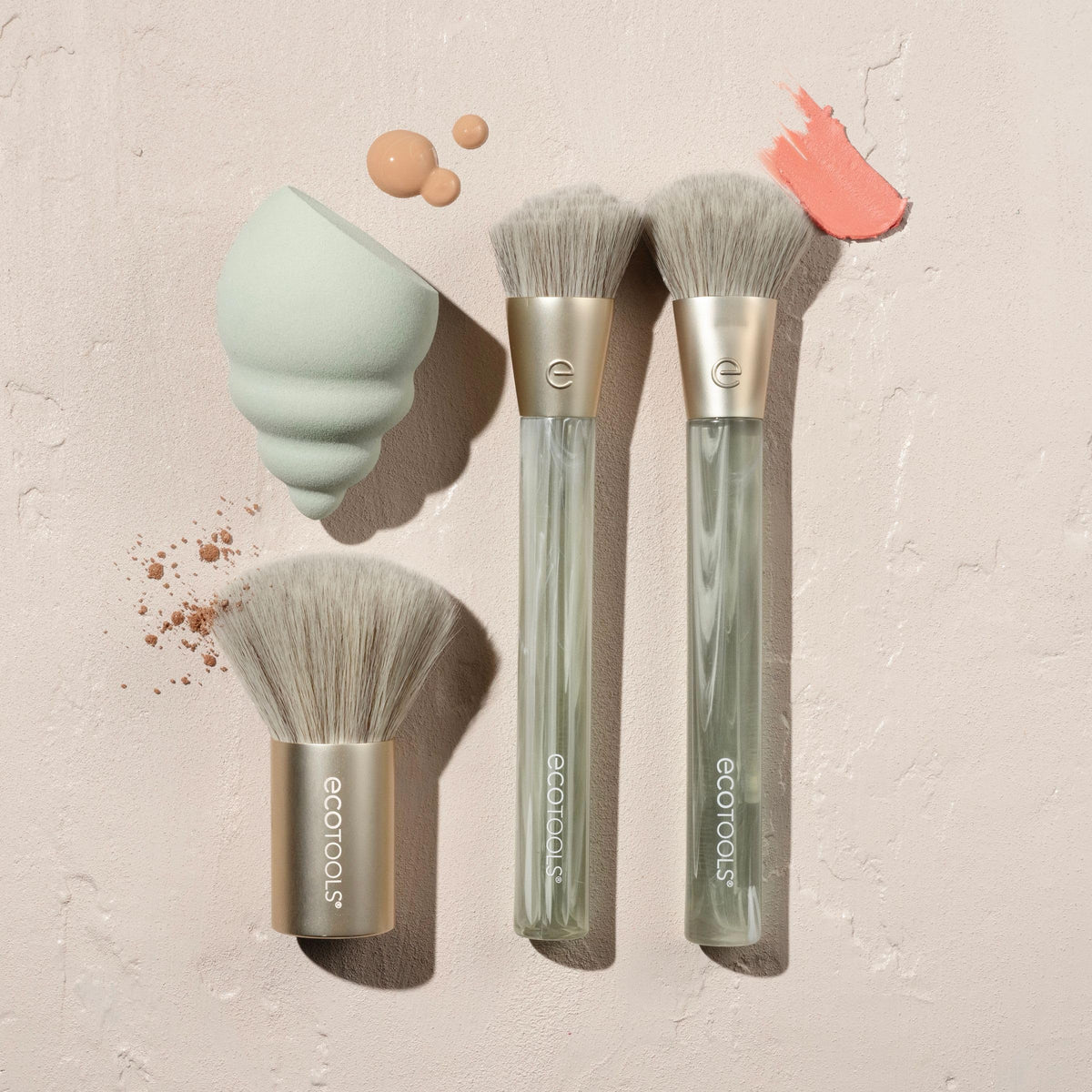EcoTools Sea Gems vegan ferrules and soft synthetic bristles.