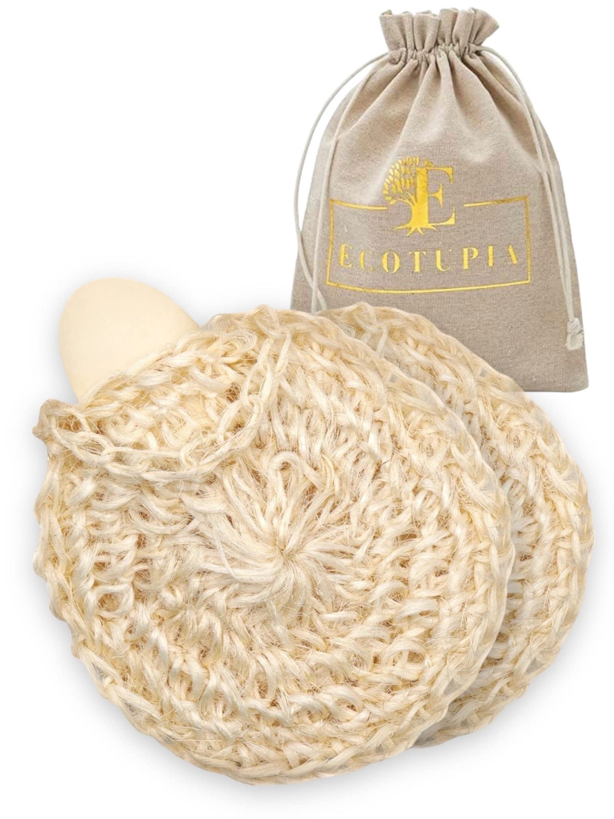 Ecotupia natural loofah with soap pouch for gentle exfoliation