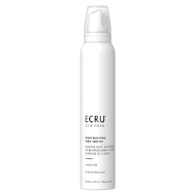 ECRU New York body-building fiber mousse bottle highlights a rich, foamy texture for instant volume.