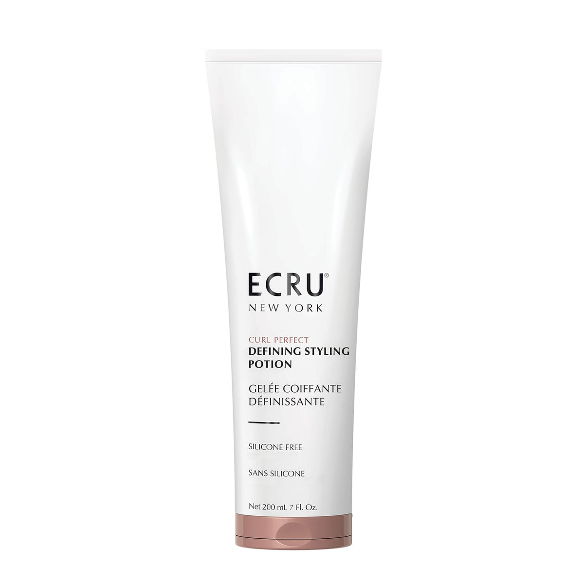 ECRU New York Curl Perfect Defining Potion bottle pour for smooth frizz control.
