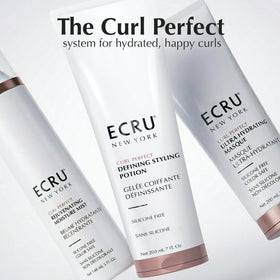 ECRU New York Curl Perfect Defining Potion during scrunching to boost curl memory.