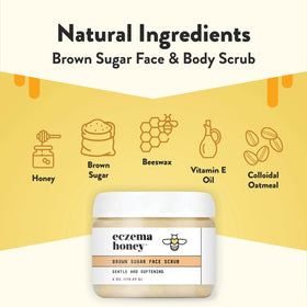 Eczema Honey brown sugar scrub grain detail for gentle exfoliation