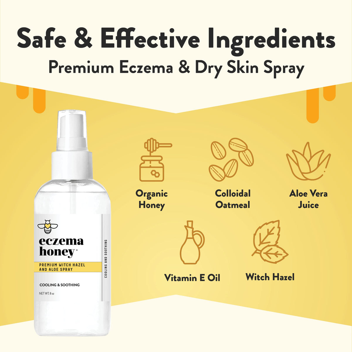 ECZEMA HONEY spray mist applying soothing hydration for irritated skin