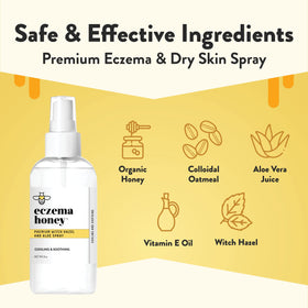 ECZEMA HONEY spray mist applying soothing hydration for irritated skin