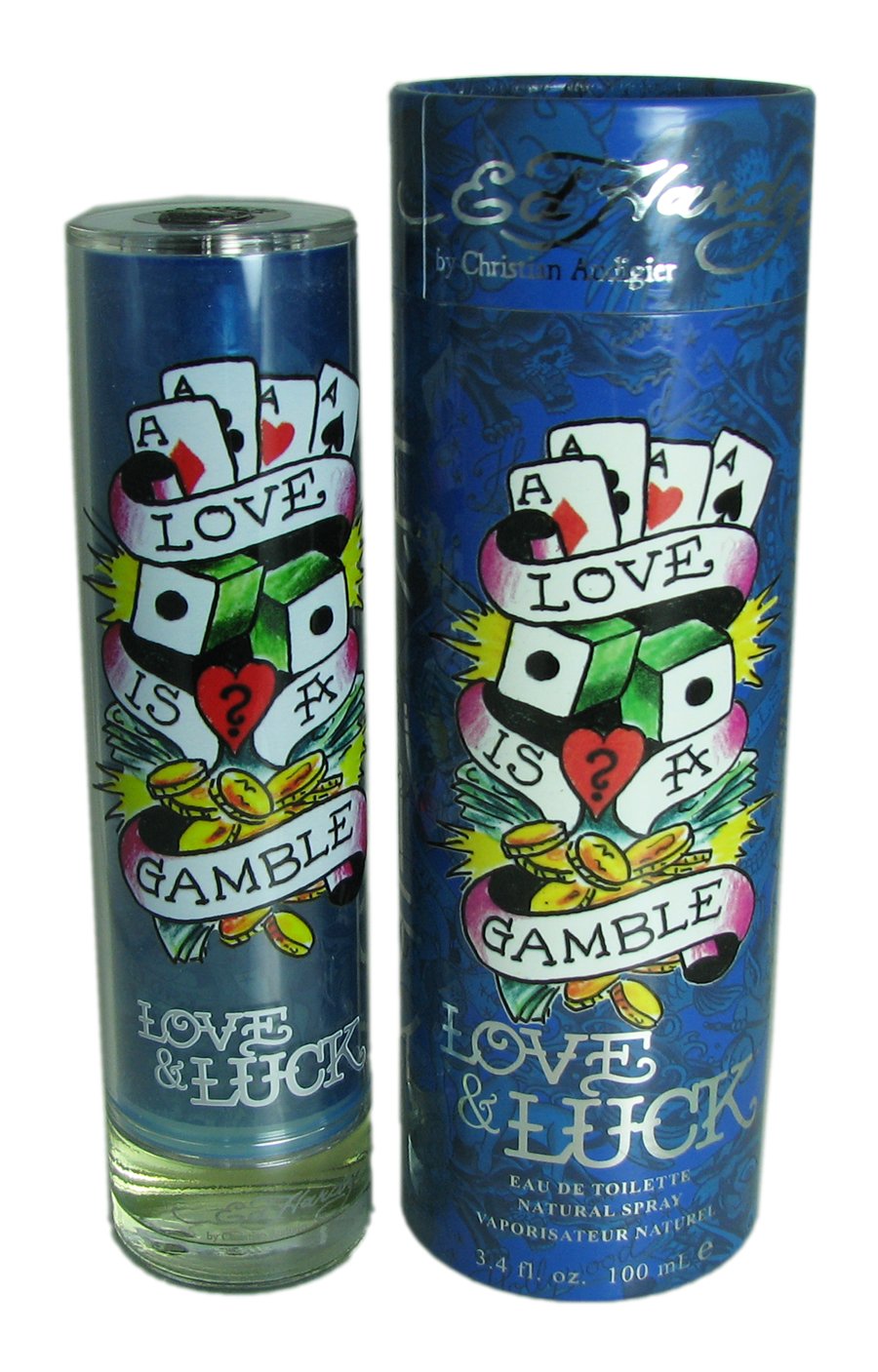 Ed Hardy Love and Luck bottle, bold masculine fragrance for evening wear