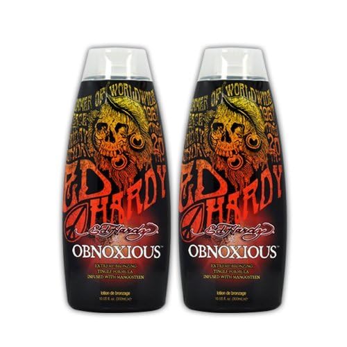 ED HARDY Obnoxious indoor tanning lotion application shows tingle and even coverage.