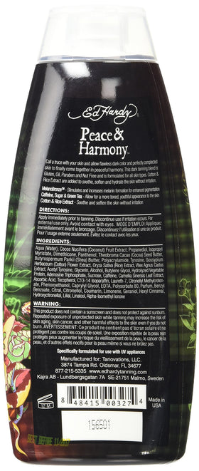 Ed Hardy Peace & Harmony bronzing lotion in use for radiant skin