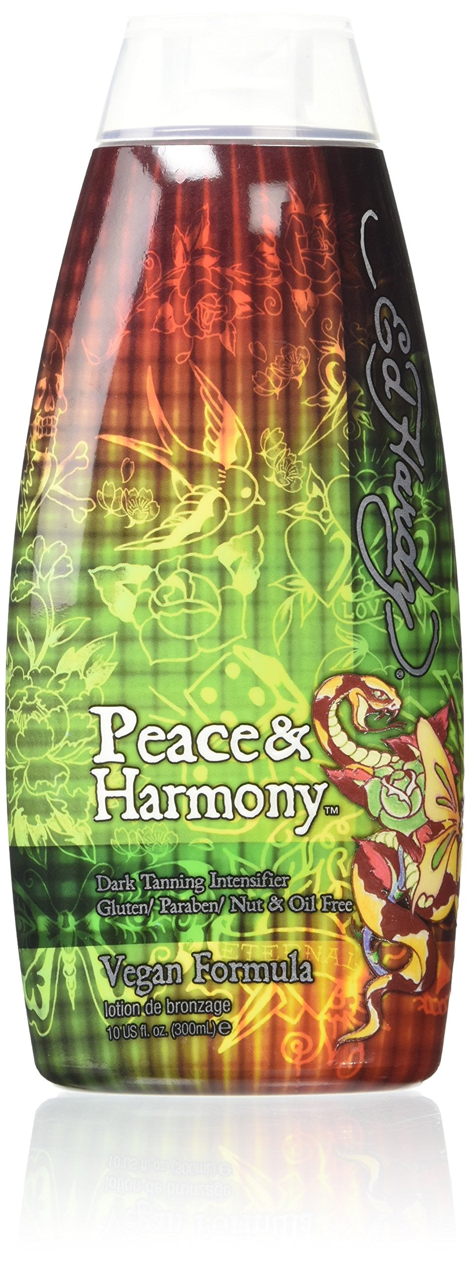 Ed Hardy Peace & Harmony tanning intensifier bottle for deeper natural glow