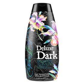 Ed Hardy Tanning Deluxe Dark bottle pour for quick, even bronzing preparation.