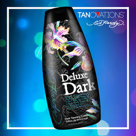 Ed Hardy Tanning Deluxe Dark ingredients chart highlights beta-carotene and carrot oil.