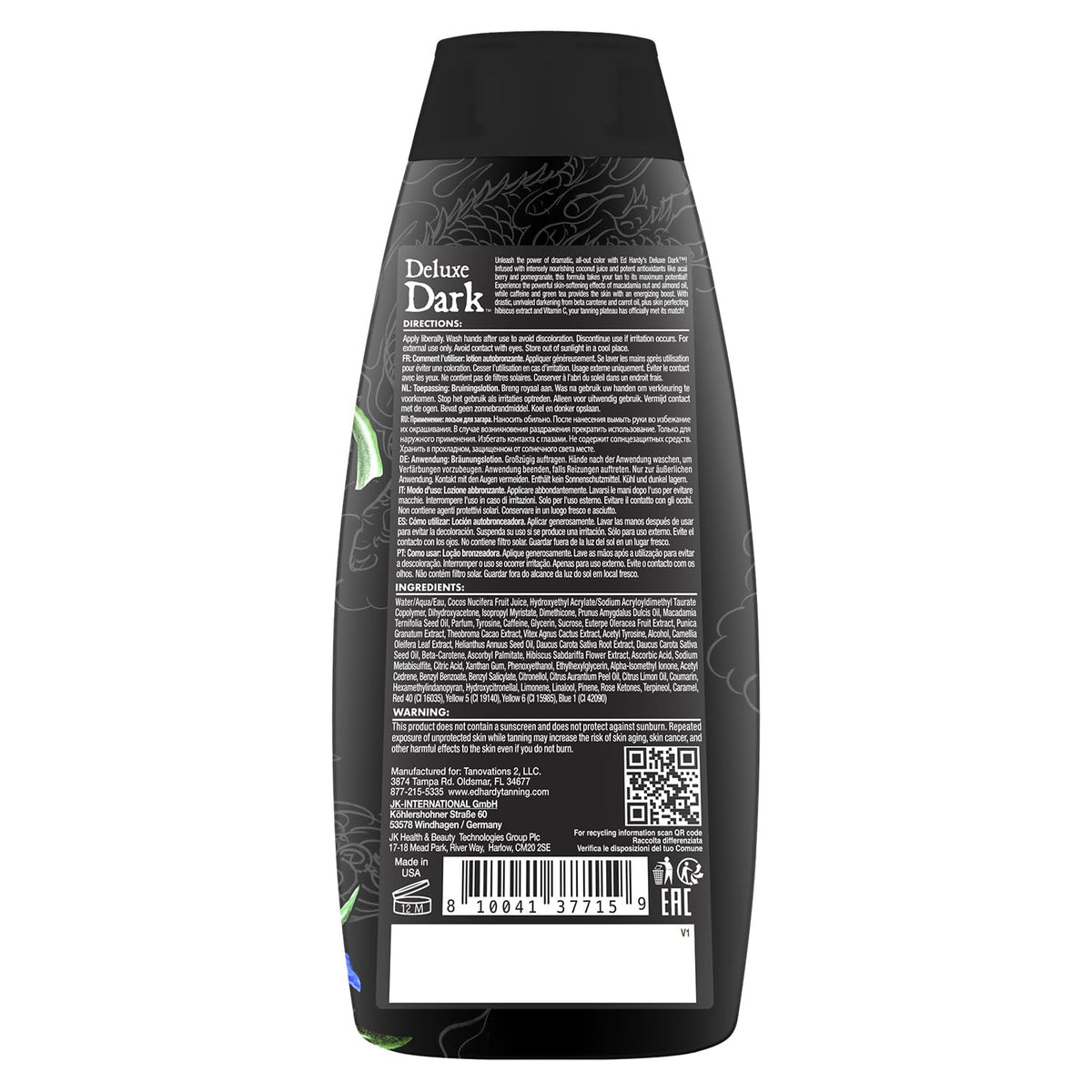 Ed Hardy Tanning Deluxe Dark lotion texture showing rich hydration.