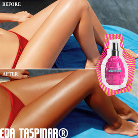 Eda Taşpınar Bronzing Bomb Miami Extreme oil application on skin for bronze glow