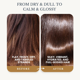 EDENIKA BOTANICALS chamomile shampoo and conditioner set displayed on shelf for all hair types.