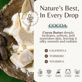 EDENIKA BOTANICALS Cocoa Butter Body Wash label highlights organic ingredients