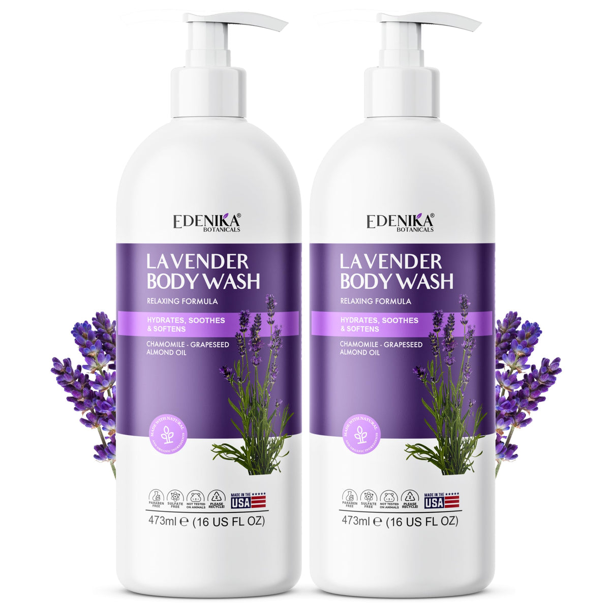 Hydrating formula suits sensitive skin with a mild cleanse from Edenika Lavender.